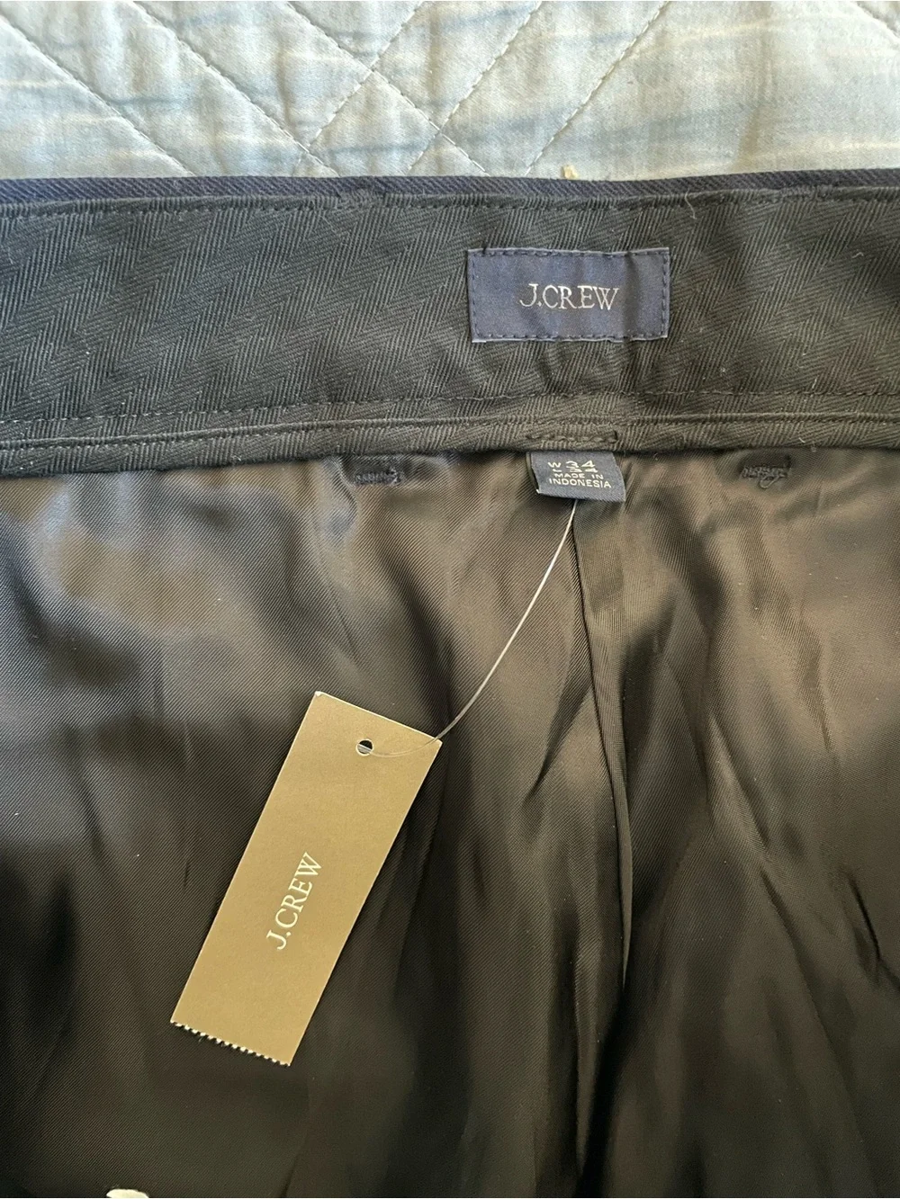 J. CREW Classic creased wool trouser in Dark Navy Size 34/34 NWT C0452